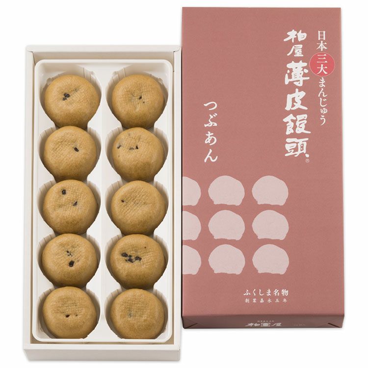 柏屋薄皮饅頭つぶあん10個入